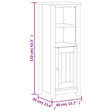 Set Mobili da Bagno 3 pz BERG Nero in Legno Massello di Pino