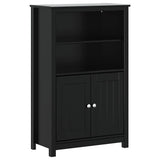 Set Mobili da Bagno 3 pz BERG Nero in Legno Massello di Pino