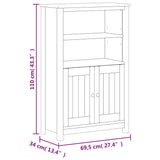 Set Mobili da Bagno 3 pz BERG Nero in Legno Massello di Pino