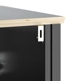 Set Mobili da Bagno 3 pz BERG Nero in Legno Massello di Pino