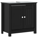 Set Mobili da Bagno 4 pz BERG Nero in Legno Massello di Pino