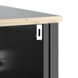 Set Mobili da Bagno 4 pz BERG Nero in Legno Massello di Pino