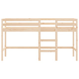 Letto Soppalco con Scala Bambini 90x200 cm Legno Massello Pino