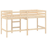 Letto Soppalco con Scala Bambini 90x200 cm Legno Massello Pino