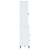 Credenza VIKEN Bianca 80x40x200 cm in Legno Massello di Pino