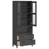 Credenza VIKEN Grigio Antracite 80x40x200cm Legno Massello Pino