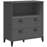 Credenza VIKEN Grigio Antracite 80x40x200cm Legno Massello Pino