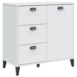 Credenza VIKEN Bianca 80x40x190 cm in Legno Massello di Pino