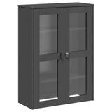 Credenza VIKEN Grigio Antracite 80x40x190cm Legno Massello Pino