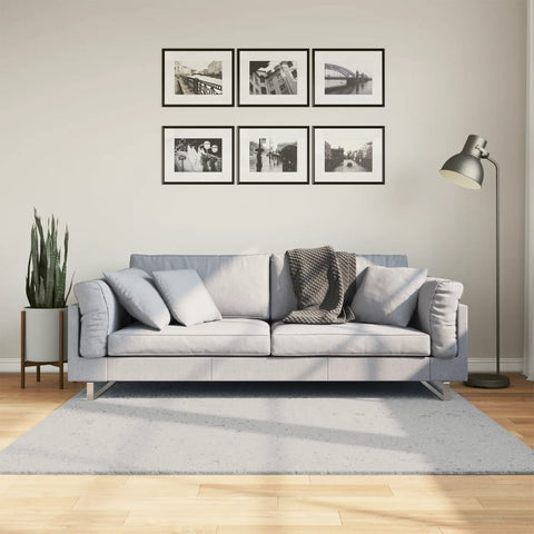 Tappeto a Pelo Corto HUARTE Morbido e Lavabile Grigio 160x160cm