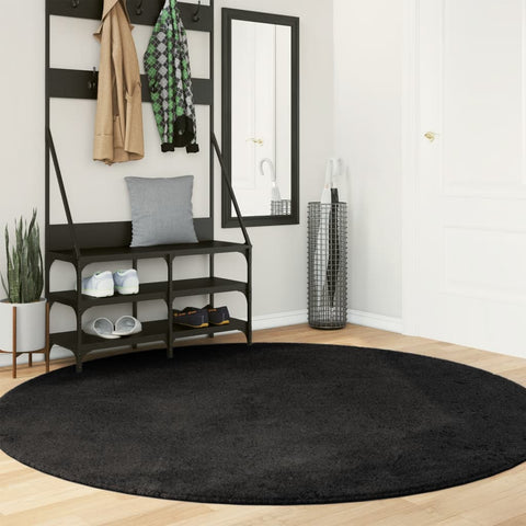 Tappeto a Pelo Corto HUARTE Morbido e Lavabile Nero  200 cm