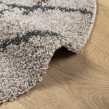 Tappeto Shaggy PAMPLONA a Pelo Lungo Beige e Antracite  120 cm