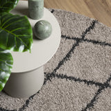 Tappeto Shaggy PAMPLONA a Pelo Lungo Beige e Antracite  120 cm