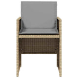 Set Pranzo da Giardino 5 pz con Cuscini Beige Misto Polyrattan
