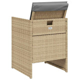 Set Pranzo da Giardino 5 pz con Cuscini Beige Misto Polyrattan