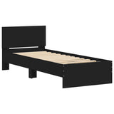 Giroletto con Testiera Nero 90x190 cm in Legno truciolato