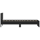 Giroletto con Testiera Nero 90x190 cm in Legno truciolato