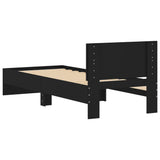 Giroletto con Testiera Nero 90x190 cm in Legno truciolato