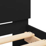 Giroletto con Testiera Nero 90x190 cm in Legno truciolato