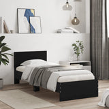 Giroletto con Testiera Nero 90x190 cm in Legno truciolato