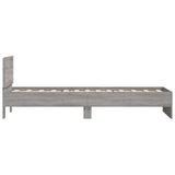 Giroletto con Testiera e LED Grigio Sonoma 90x190 cm