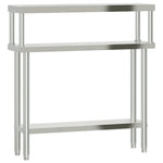 Tavolo Lavoro Cucina con Ripiano 110x30x120 cm Acciaio Inox