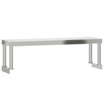 Tavolo Lavoro Cucina con Ripiano 110x30x120 cm Acciaio Inox
