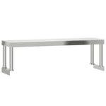 Tavolo Lavoro Cucina con Ripiano 110x55x120 cm Acciaio Inox