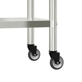 Tavolo Lavoro Cucina con Ripiano 110x55x120 cm Acciaio Inox