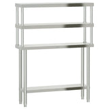 Tavolo Lavoro Cucina con Ripiano 110x30x150 cm Acciaio Inox