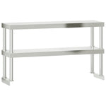 Tavolo Lavoro Cucina con Ripiano 110x30x150 cm Acciaio Inox