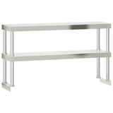 Tavolo Lavoro Cucina con Ripiano 110x30x150 cm Acciaio Inox