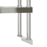 Tavolo Lavoro Cucina con Ripiano 110x30x150 cm Acciaio Inox
