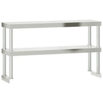 Tavolo Lavoro Cucina con Ripiano 110x30x150 cm Acciaio Inox