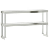 Tavolo Lavoro Cucina con Ripiano 110x30x150 cm Acciaio Inox
