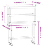 Tavolo Lavoro Cucina con Ripiano 110x30x150 cm Acciaio Inox