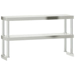 Tavolo Lavoro Cucina con Ripiano 110x55x150 cm Acciaio Inox