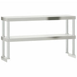 Tavolo Lavoro Cucina con Ripiano 110x55x150 cm Acciaio Inox
