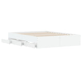 Giroletto con Cassetti Bianco 140x200 cm in Legno truciolato