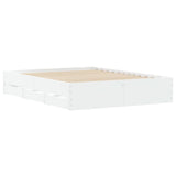 Giroletto con Cassetti Bianco 140x200 cm in Legno truciolato