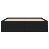 Giroletto con Cassetti Nero 120x190 cm in Legno truciolato