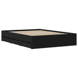 Giroletto con Cassetti Nero 120x190 cm in Legno truciolato