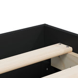 Giroletto con Cassetti Nero 120x190 cm in Legno truciolato