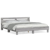 Giroletto Testiera Grigio Sonoma 200x200 cm Legno truciolato