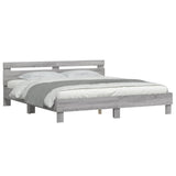 Giroletto Testiera Grigio Sonoma 200x200 cm Legno truciolato