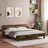 Giroletto con Testiera Rovere Fumo 160x200 cm Legno truciolato