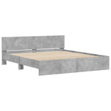 Giroletto con Testiera e LED Grigio Cemento 180x200 cm