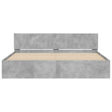 Giroletto con Testiera e LED Grigio Cemento 180x200 cm