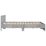 Giroletto con Testiera e LED Grigio Cemento 180x200 cm