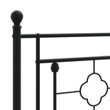 Giroletto con Testiera in Metallo Nero 150x200 cm